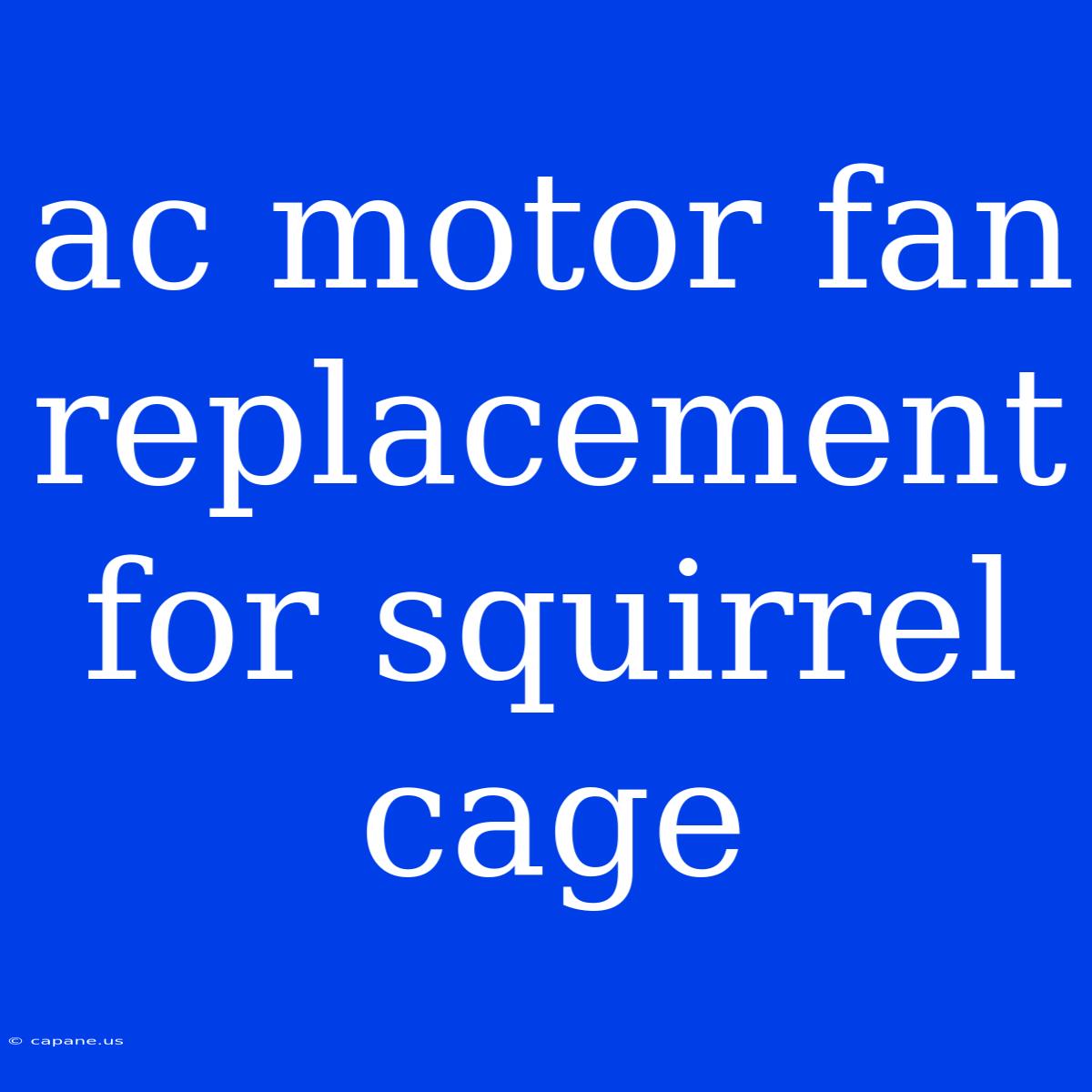 Ac Motor Fan Replacement For Squirrel Cage