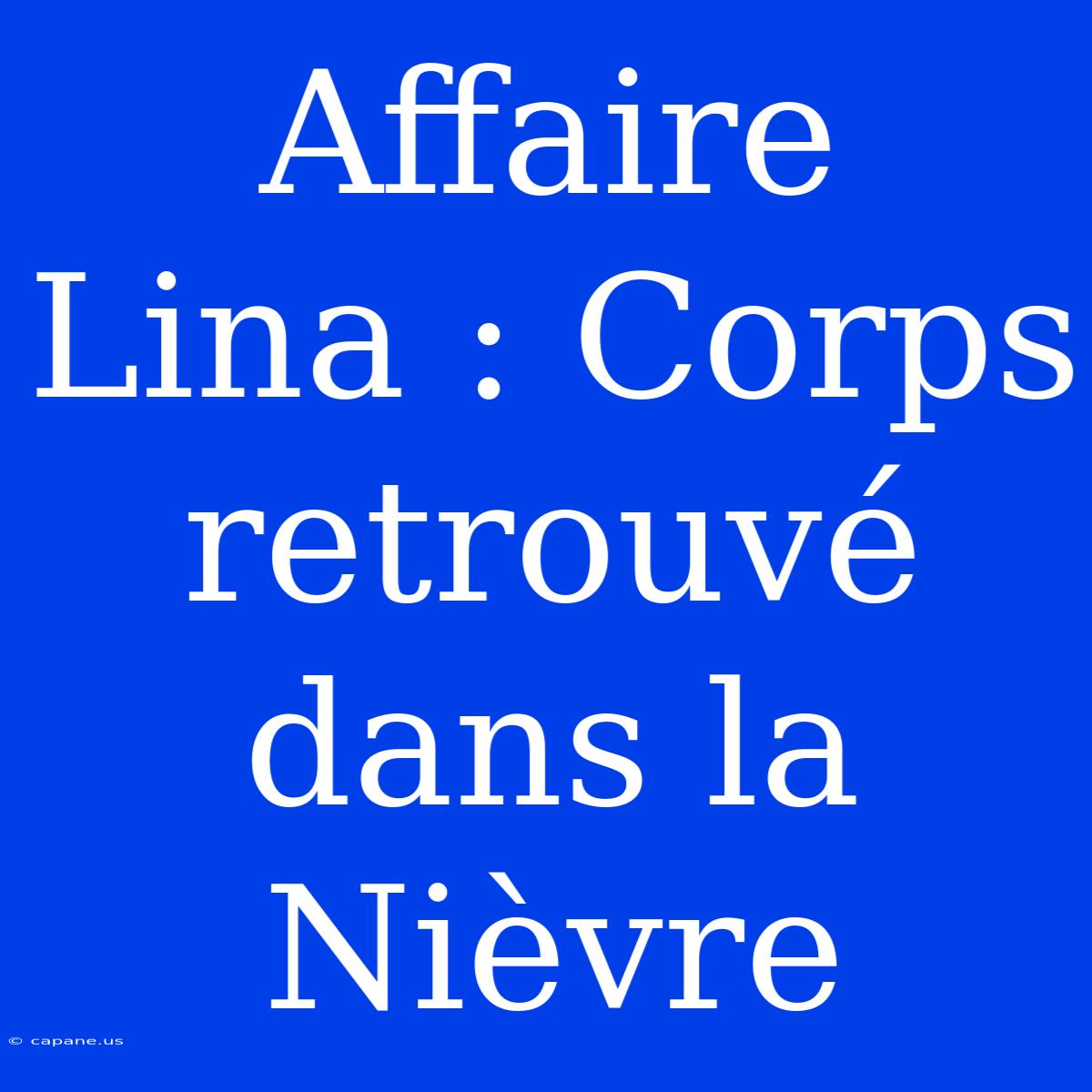 Affaire Lina : Corps Retrouvé Dans La Nièvre