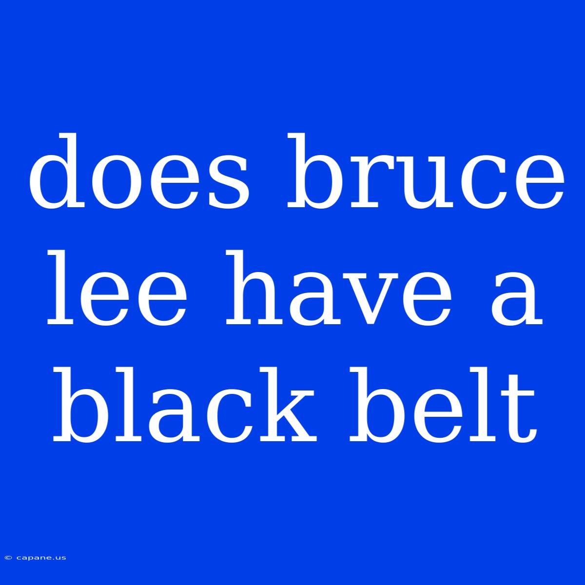 Does Bruce Lee Have A Black Belt