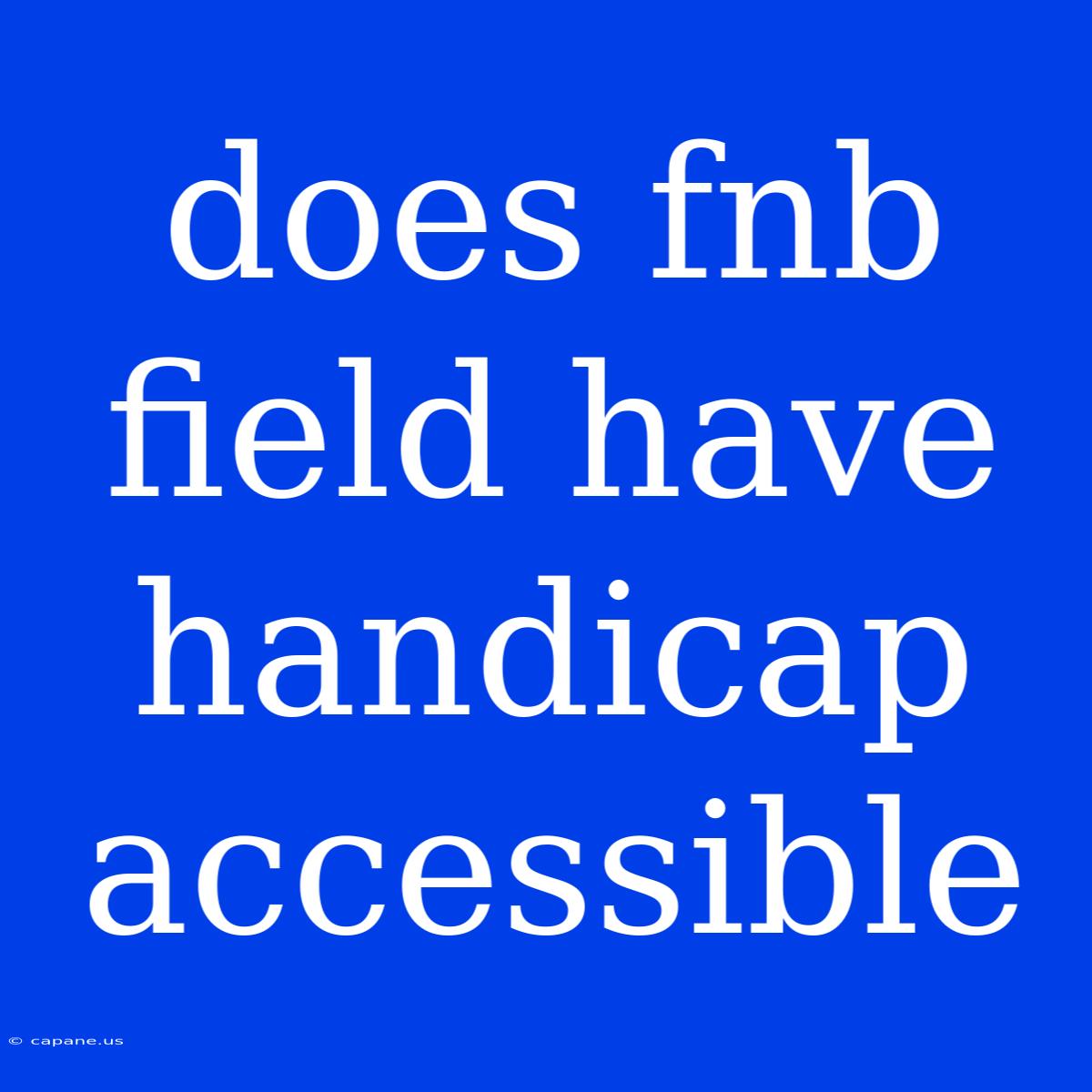 Does Fnb Field Have Handicap Accessible