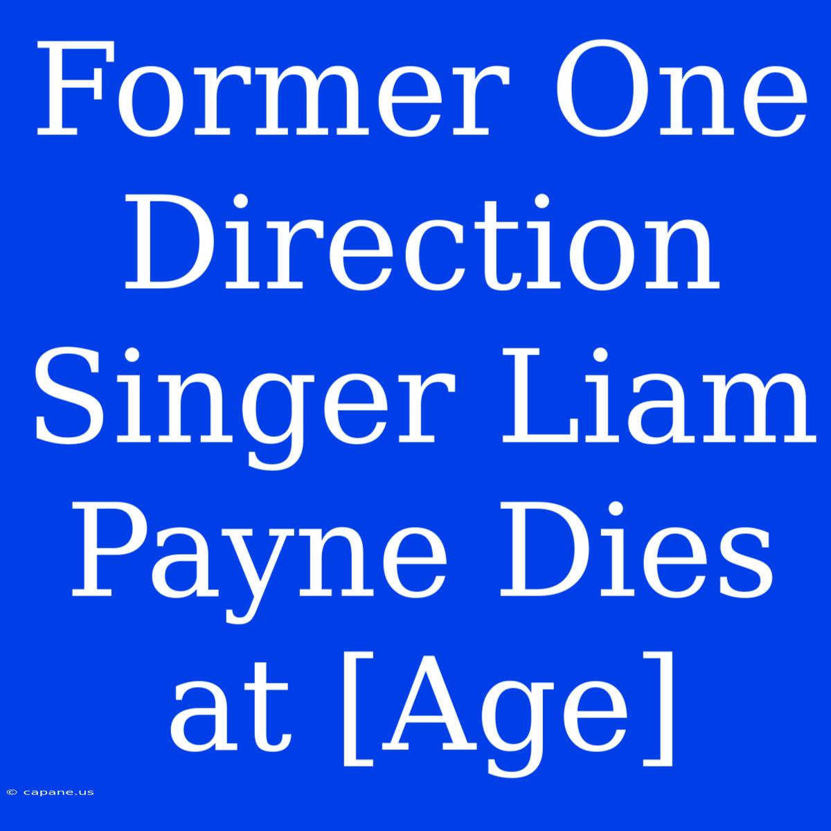 Former One Direction Singer Liam Payne Dies At [Age] 