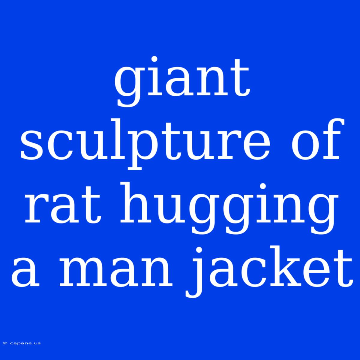 Giant Sculpture Of Rat Hugging A Man Jacket