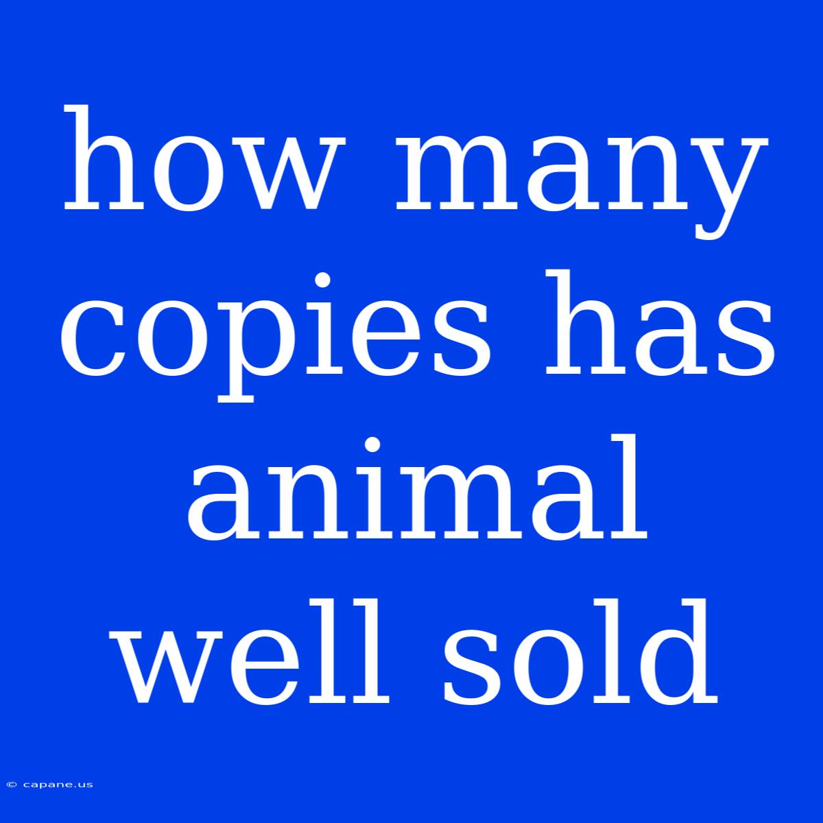 How Many Copies Has Animal Well Sold