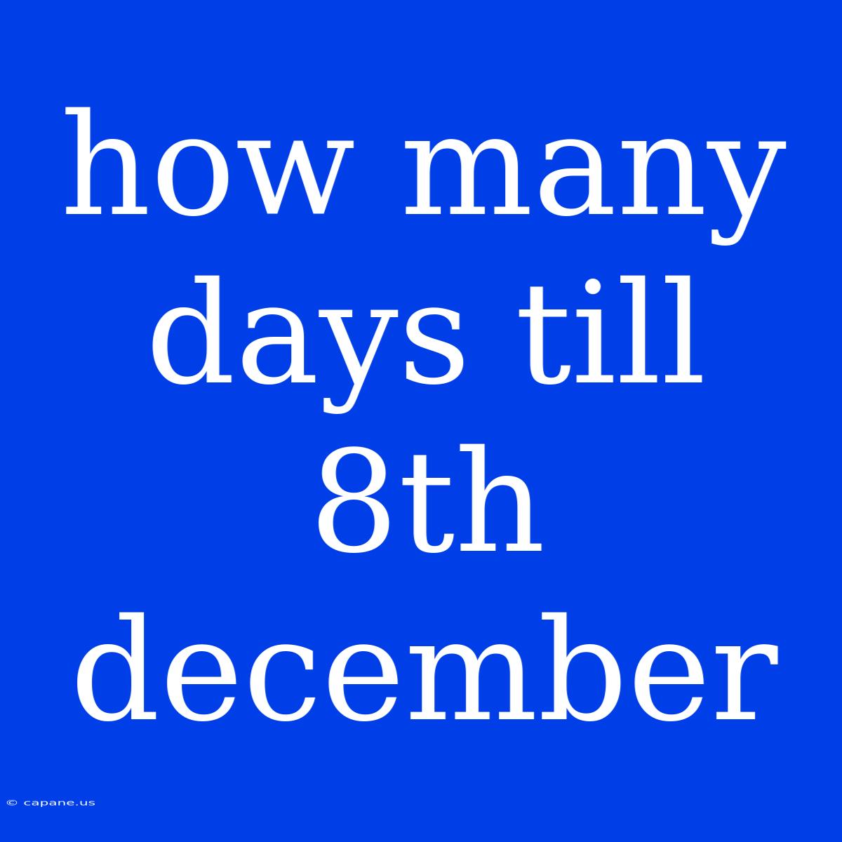 How Many Days Till 8th December