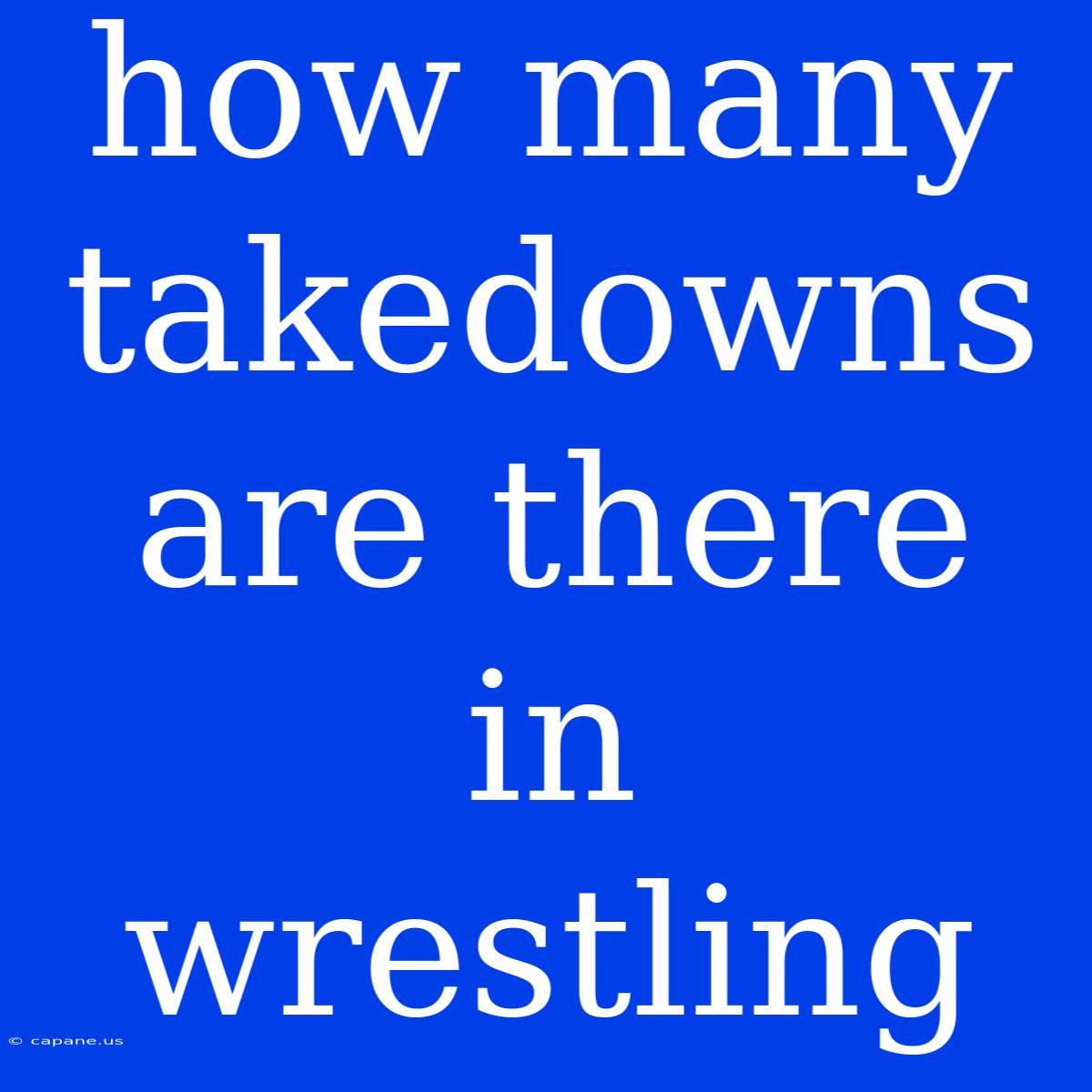 How Many Takedowns Are There In Wrestling