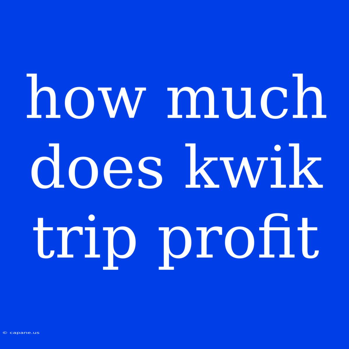 How Much Does Kwik Trip Profit