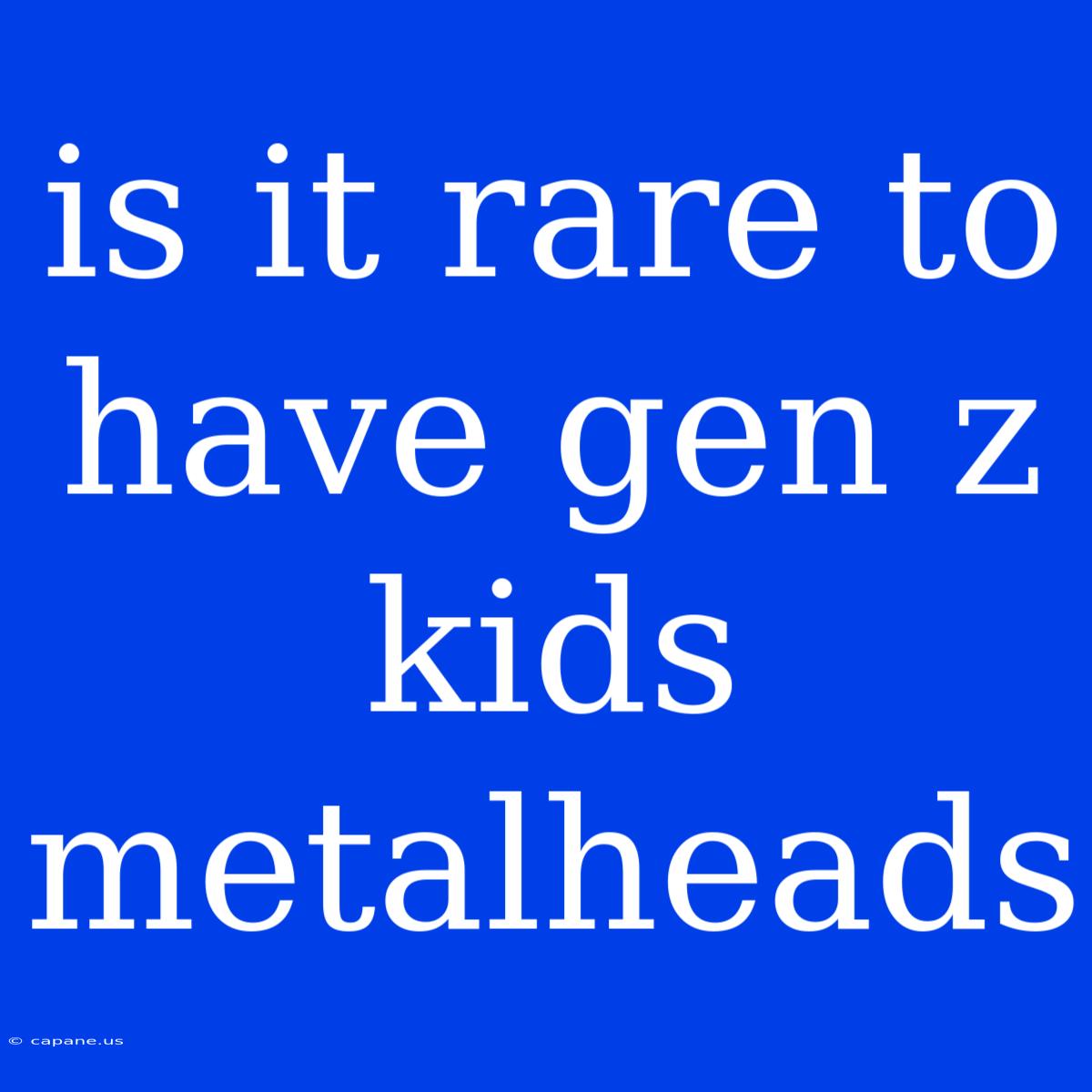 Is It Rare To Have Gen Z Kids Metalheads