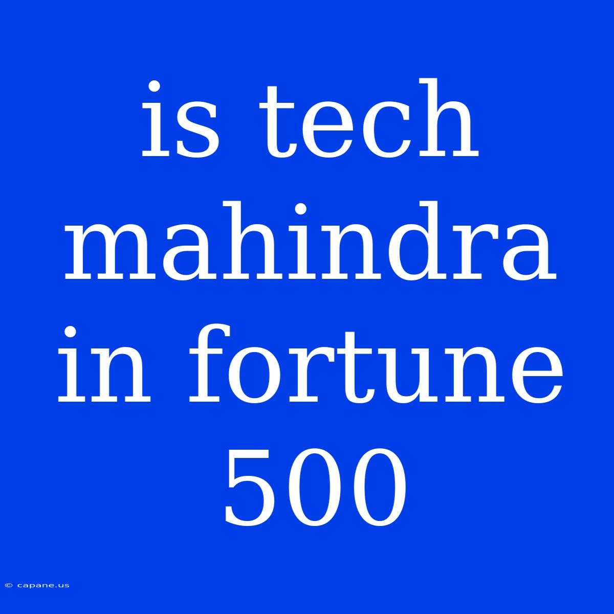 Is Tech Mahindra In Fortune 500