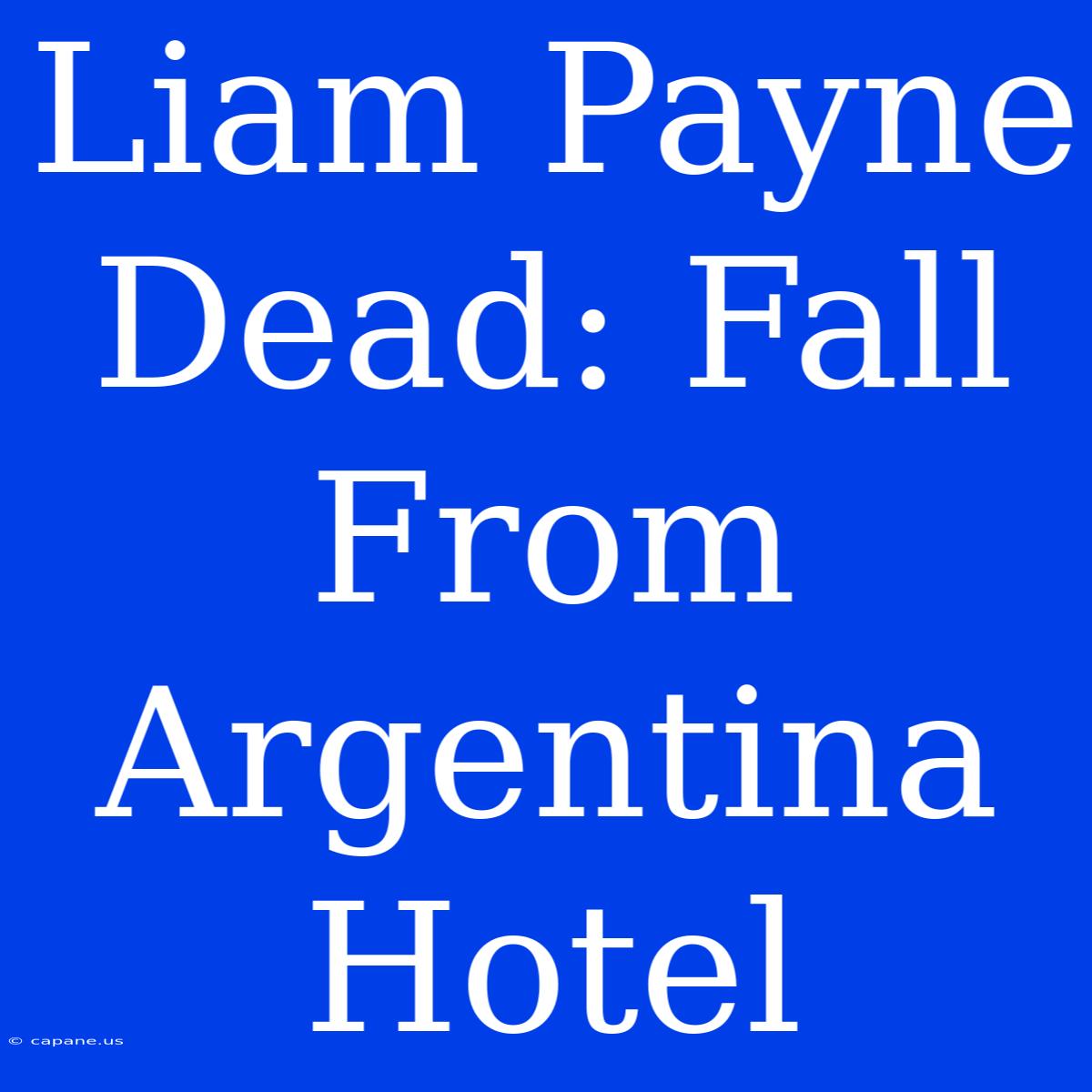 Liam Payne Dead: Fall From Argentina Hotel