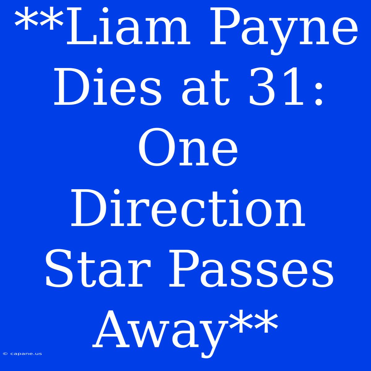 **Liam Payne Dies At 31: One Direction Star Passes Away**