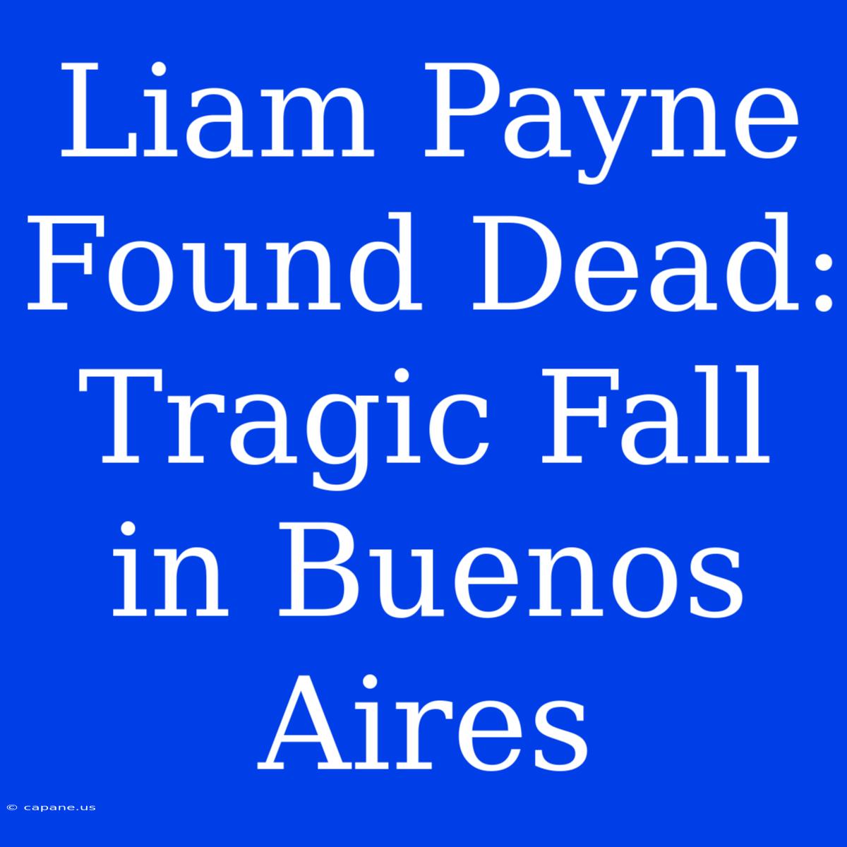 Liam Payne Found Dead: Tragic Fall In Buenos Aires 