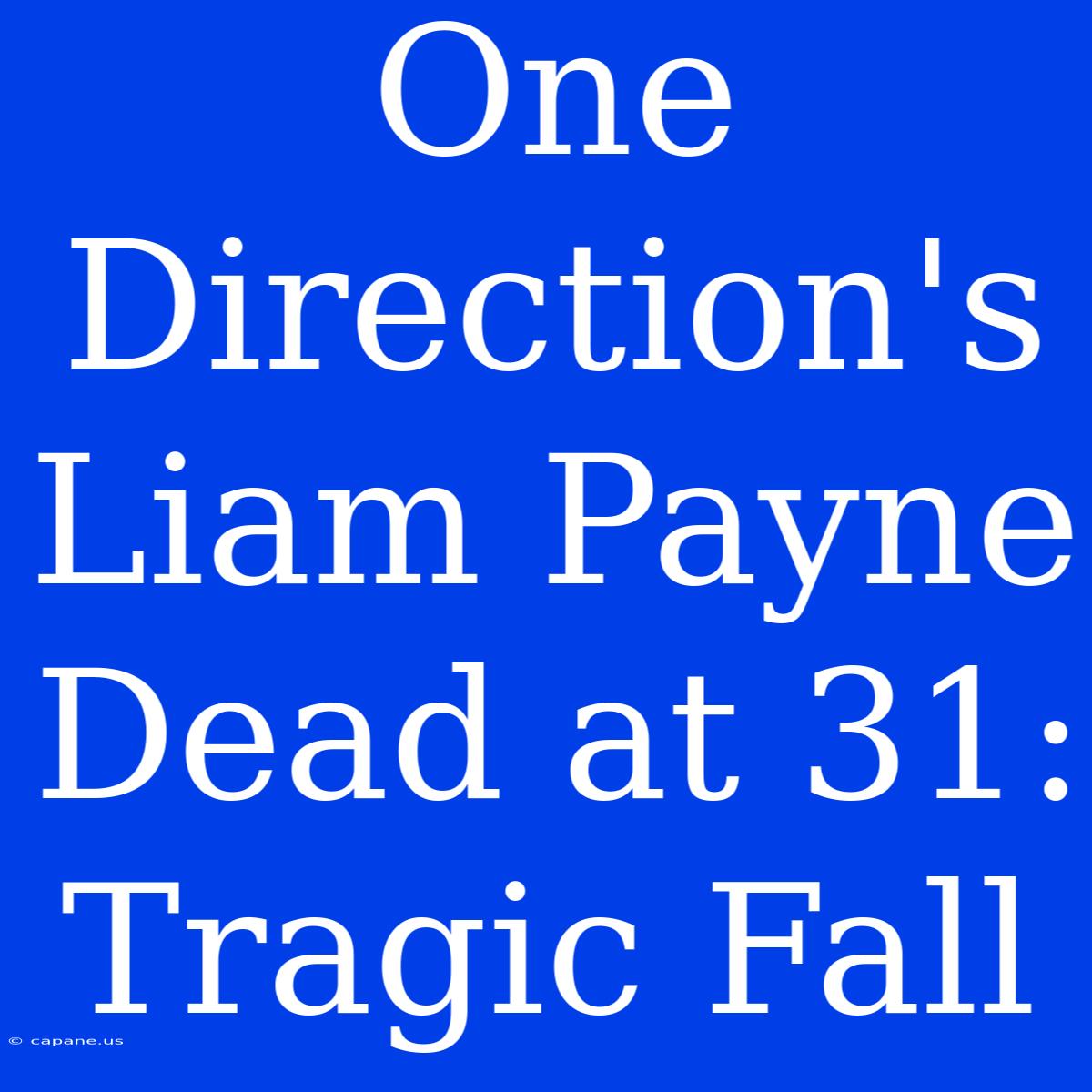 One Direction's Liam Payne Dead At 31:  Tragic Fall 