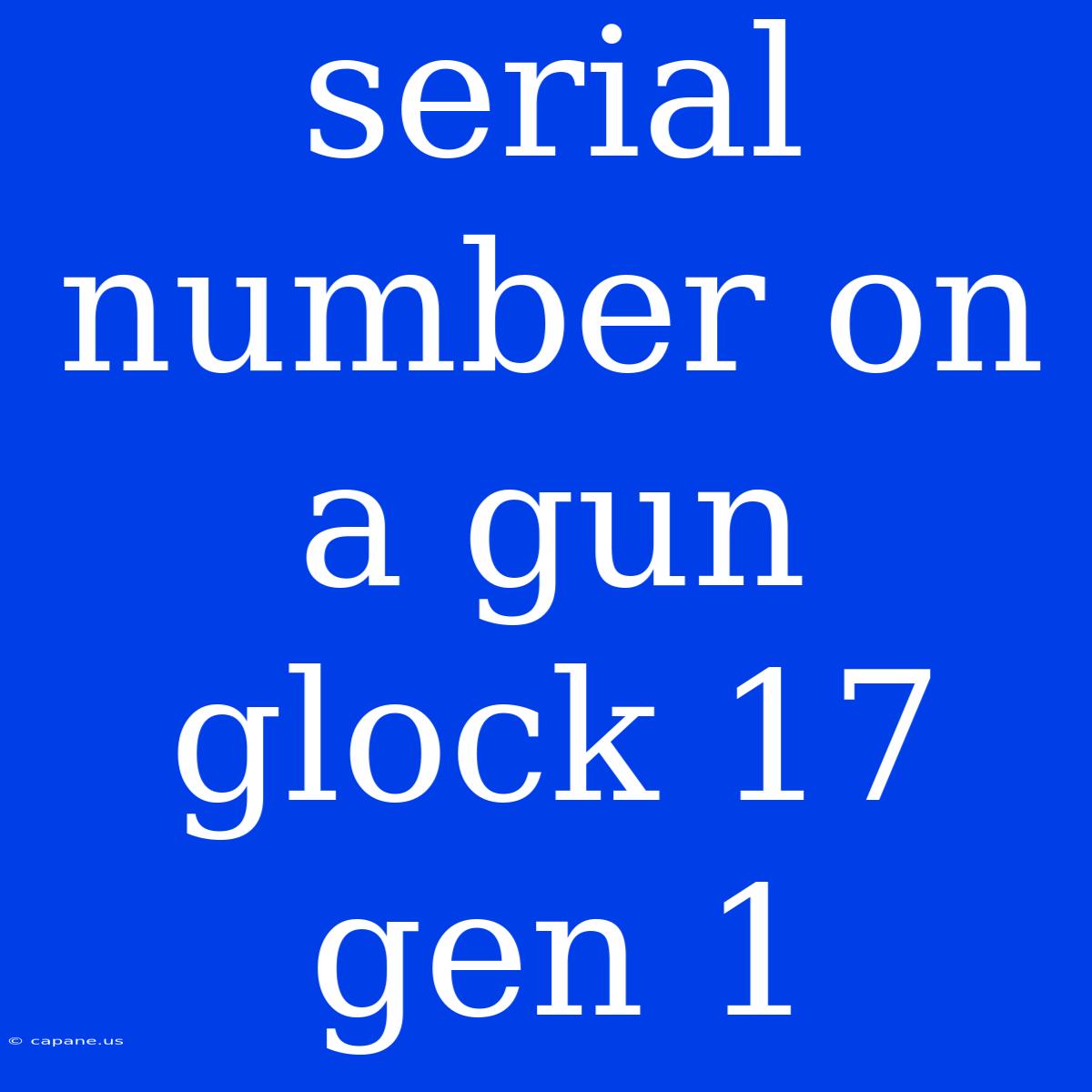 Serial Number On A Gun Glock 17 Gen 1