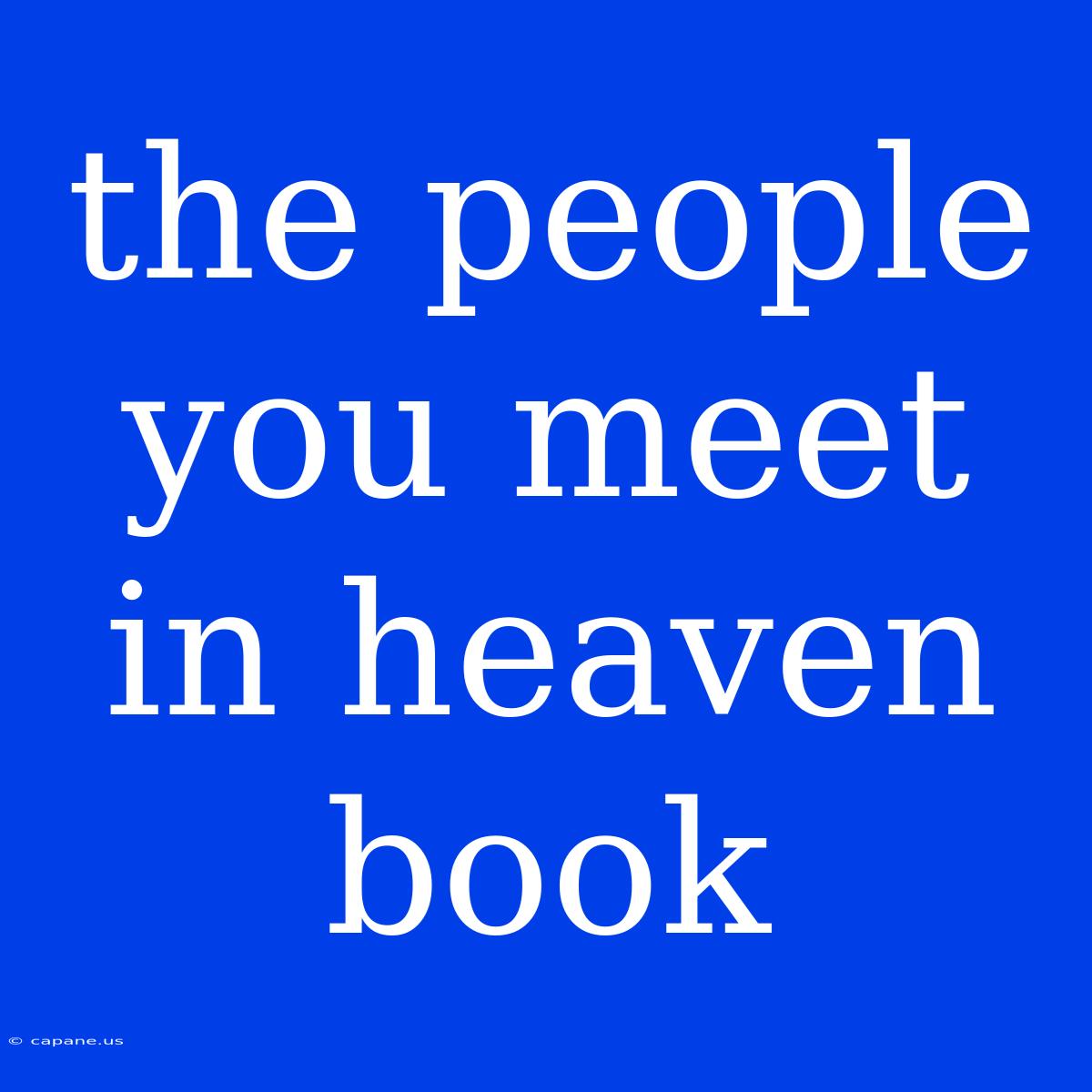 The People You Meet In Heaven Book