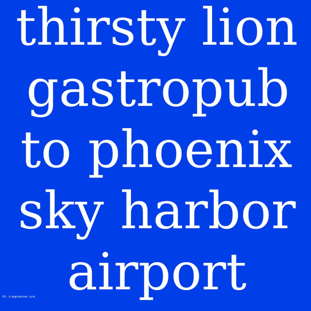 Thirsty Lion Gastropub To Phoenix Sky Harbor Airport