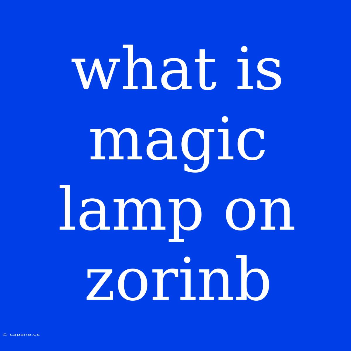 What Is Magic Lamp On Zorinb