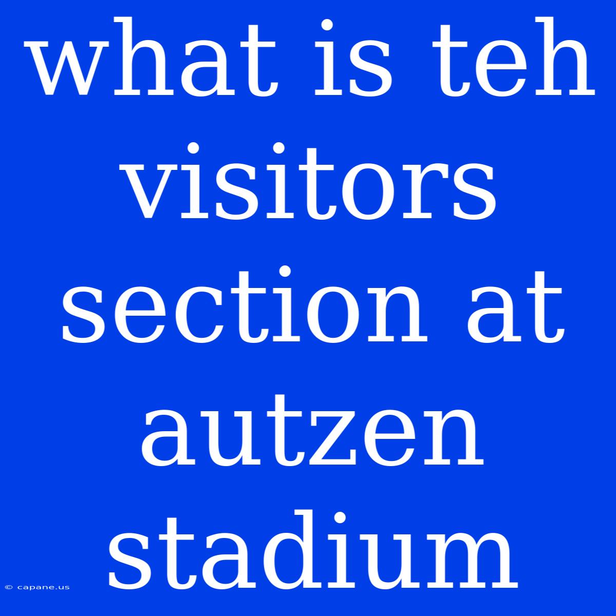 What Is Teh Visitors Section At Autzen Stadium