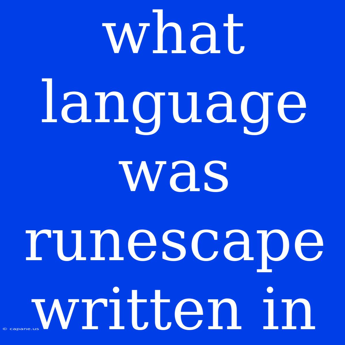 What Language Was Runescape Written In