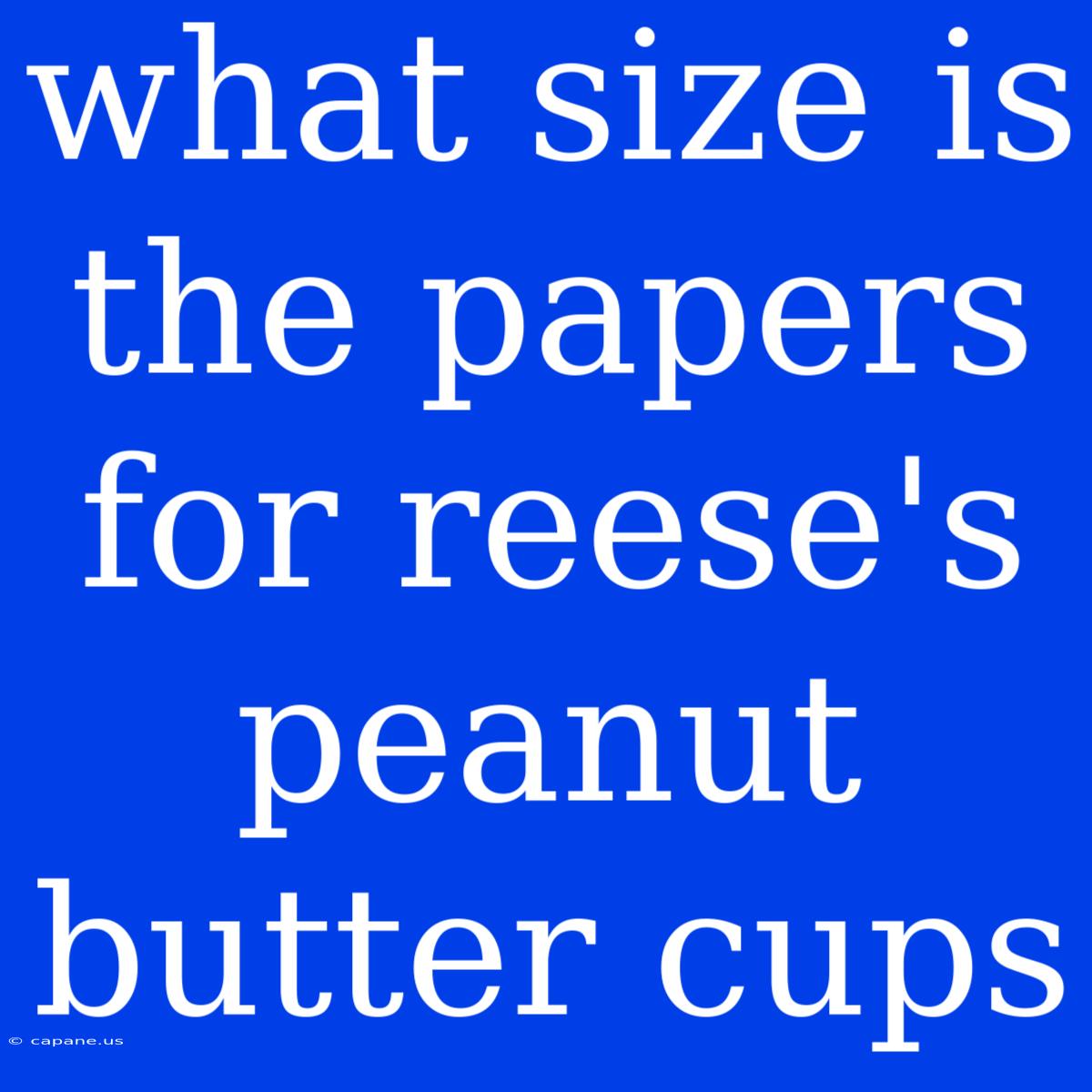 What Size Is The Papers For Reese's Peanut Butter Cups