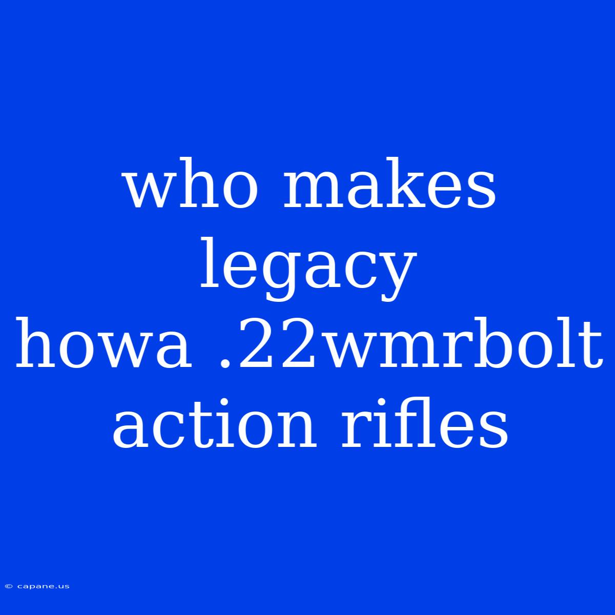 Who Makes Legacy Howa .22wmrbolt Action Rifles