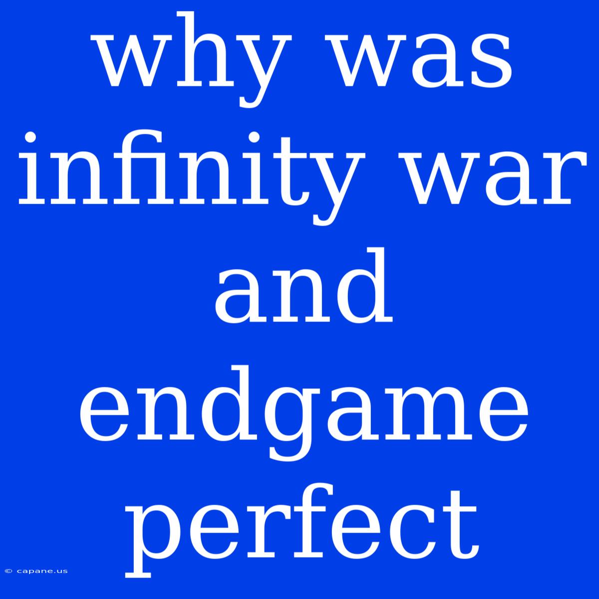 Why Was Infinity War And Endgame Perfect