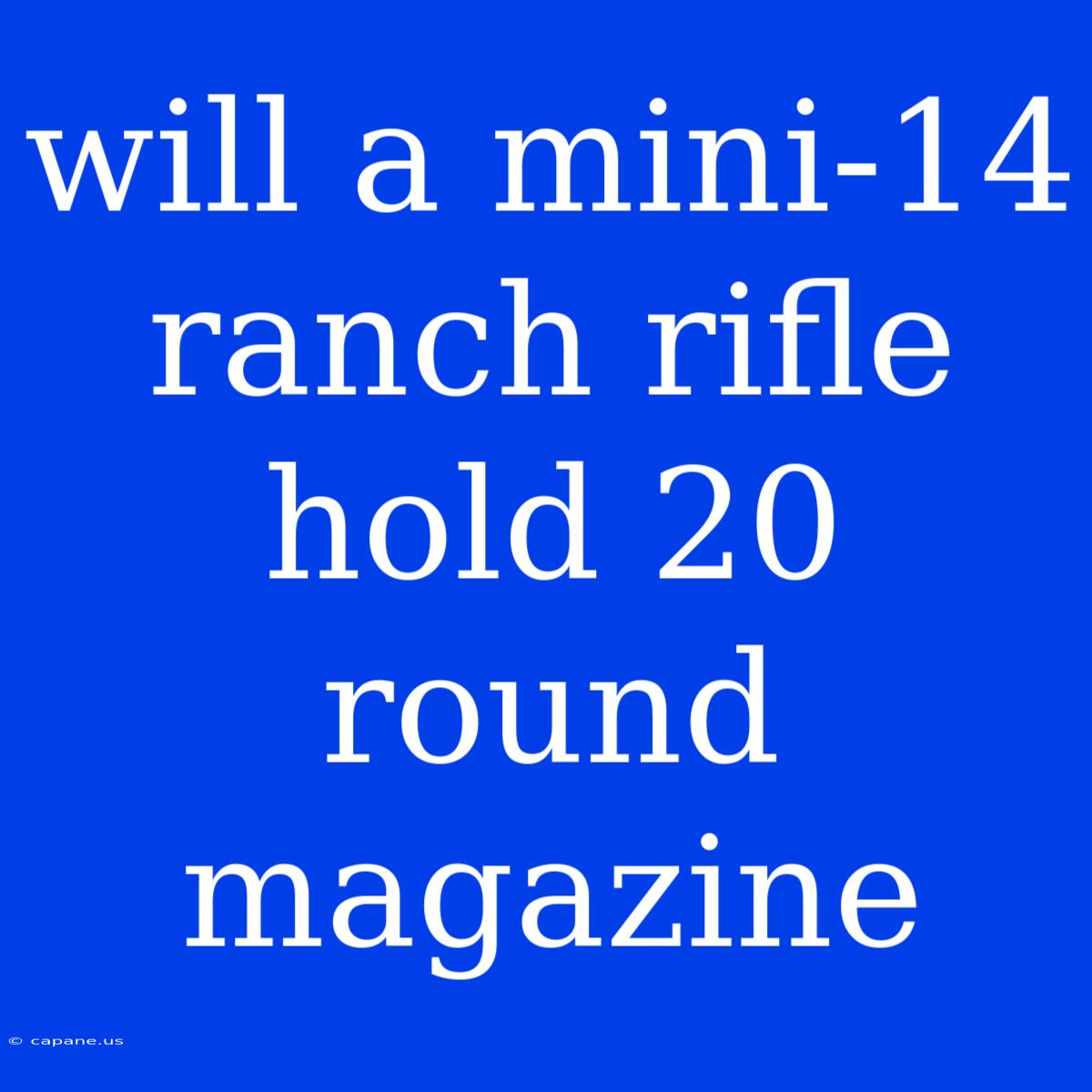 Will A Mini-14 Ranch Rifle Hold 20 Round Magazine